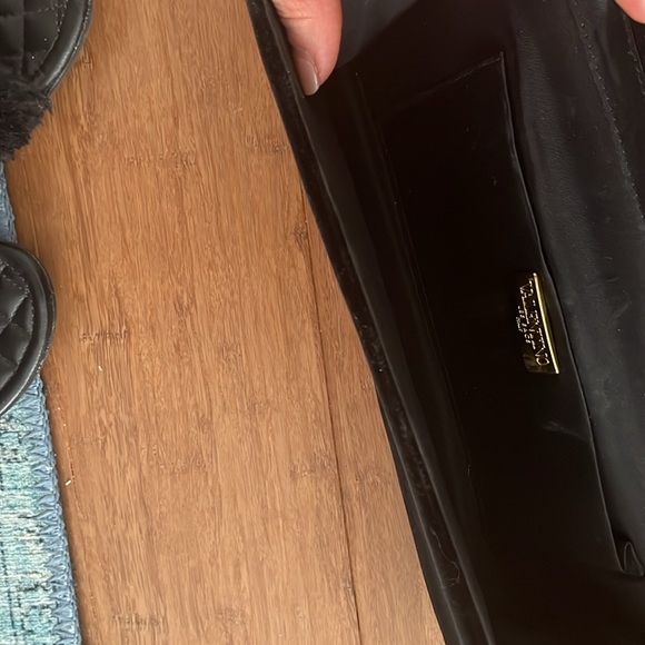 Vintage Valentino evening black and gold sequin hand bag clutch - Picture 6 of 9